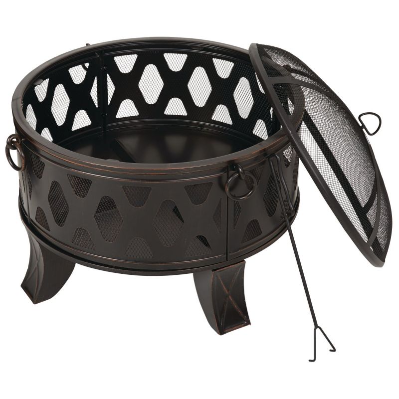 Outdoor Expressions 26 In. Dia. Round Fire Pit Antique Bronze
