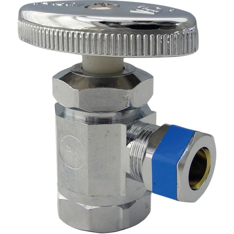 Lasco Female Iron Pipe X Compression Angle Stop Valve 1/2&quot; FIP Inlet X 3/8&quot; Compression Outlet