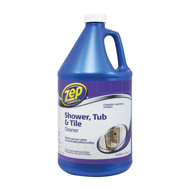 Zep ZUSTT128 Shower Tub and Tile Cleaner, 1 gal Bottle, Liquid, Pleasant, Light Yellow Light Yellow
