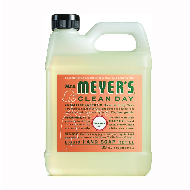 Mrs. Meyer&#039;s 13163 Hand Soap, Liquid, Geranium, 33 oz Jug