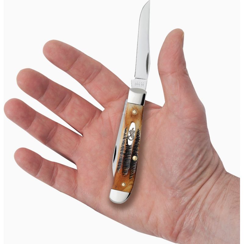 Case 6.5 BoneStag Mini Trapper Pocket Knife Brown, 2.7/2.74