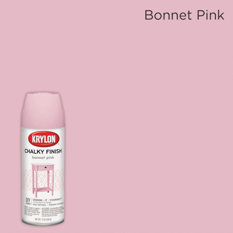 Krylon Chalky Finish Chalk Spray Paint Bonnet Pink, 12 Oz.