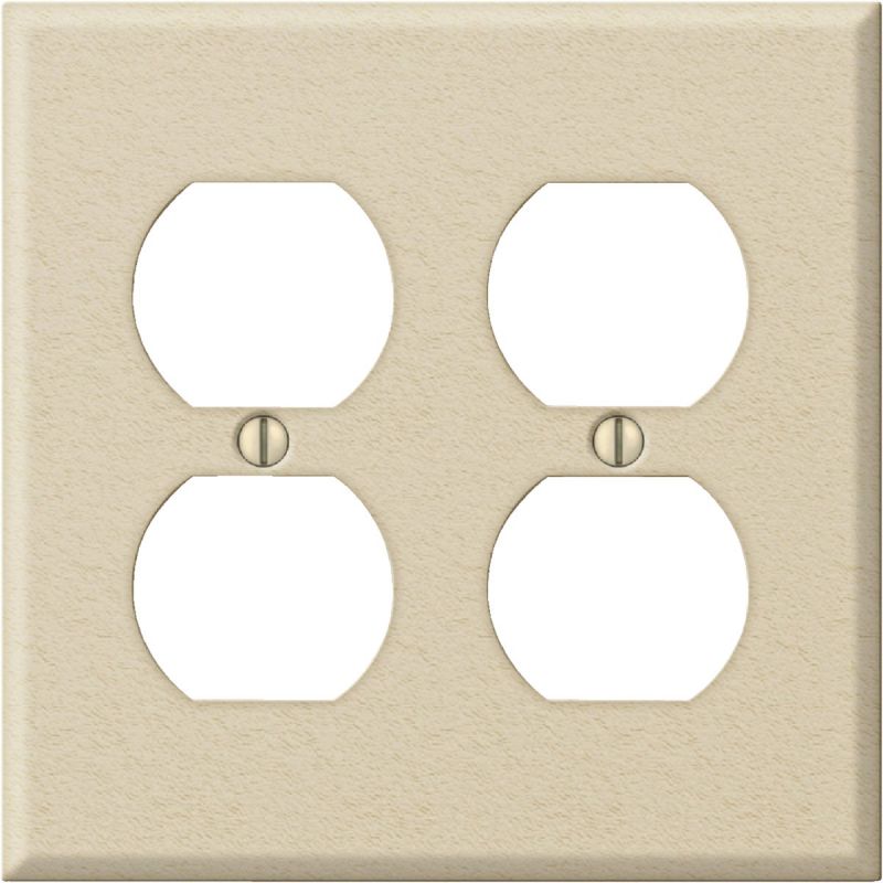 Amerelle PRO Stamped Steel Outlet Wall Plate Ivory Wrinkle