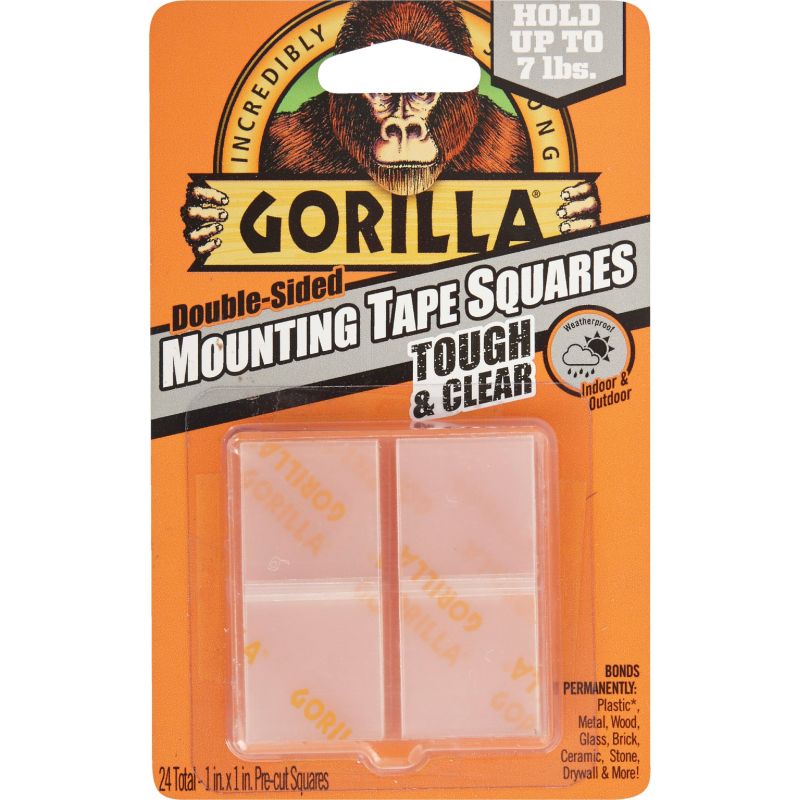 Gorilla Glue Mounting Squares 7 Lb., Clear
