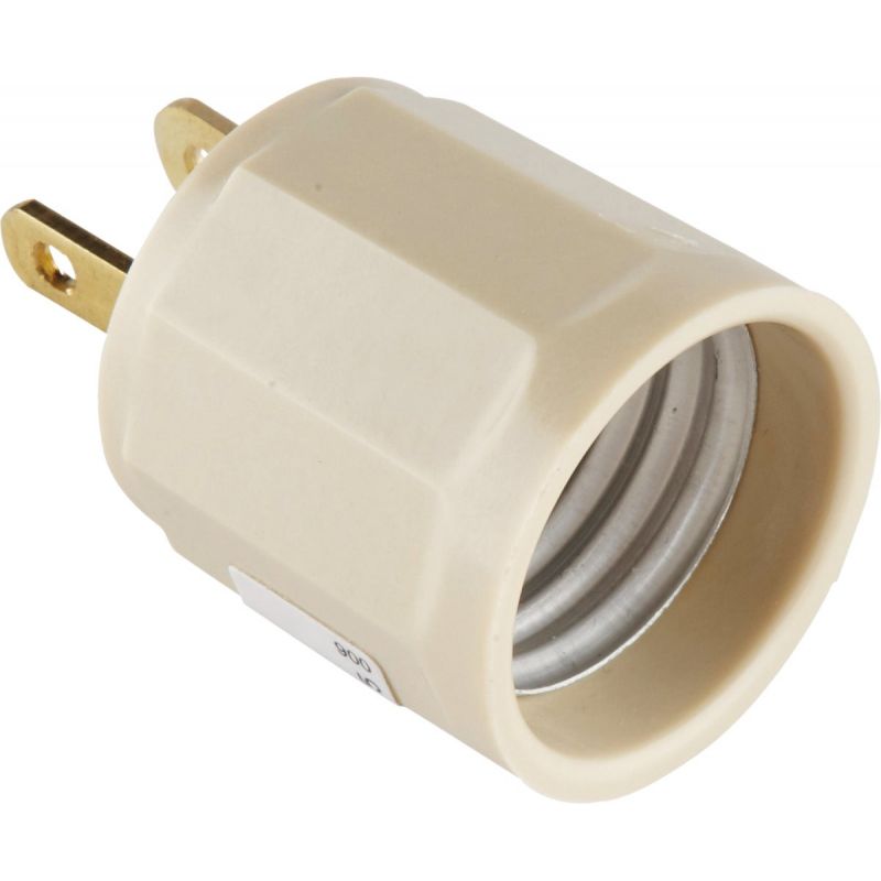 Leviton Outlet to Light Socket Adapter Ivory