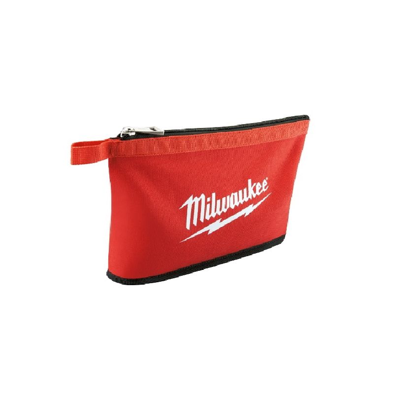 Milwaukee 48-22-8193 Zipper Pouch, 1-Pocket, Canvas, Red, 3/4 in W, 8 in H, 12-1/2 in D Red
