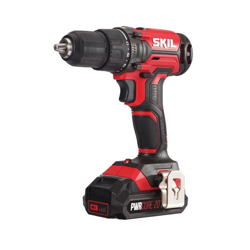 SKIL DL527502 Drill Driver Kit, Battery Included, 20 V, 2 Ah, 1/2 in Drive, 1450 rpm Speed