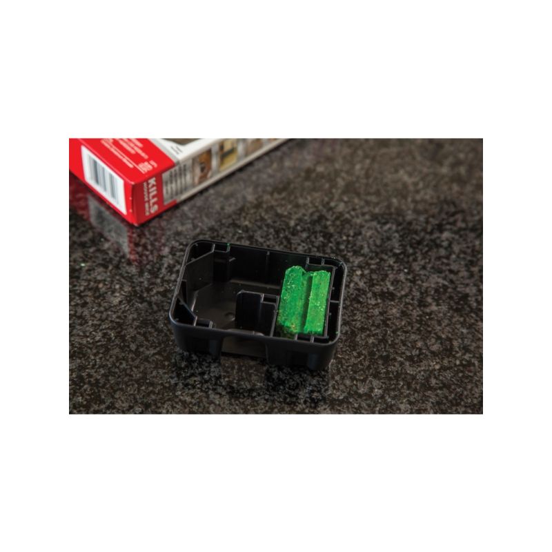 Tomcat 0370610 Disposable Mouse Bait Station, 2 oz Bait, 1 -Opening, Plastic, Black/Clear Black/Clear