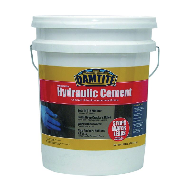 Damtite 07502 Hydraulic Cement, Gray, Powder, 50 lb Pail Gray