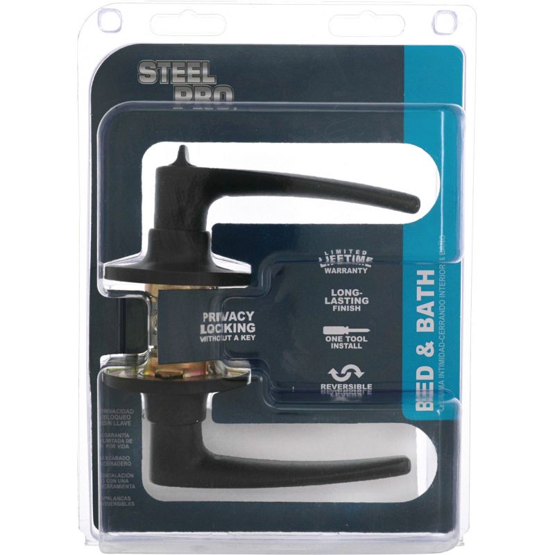Steel Pro Straight Privacy Lever Lockset Straight