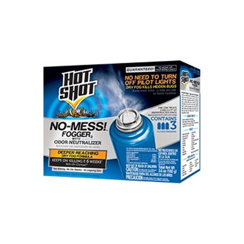 Hot Shot No-Mess! HG-20177 Fogger with Odor Neutralizer, 2000 cu-ft Coverage Area, Light Yellow Light Yellow