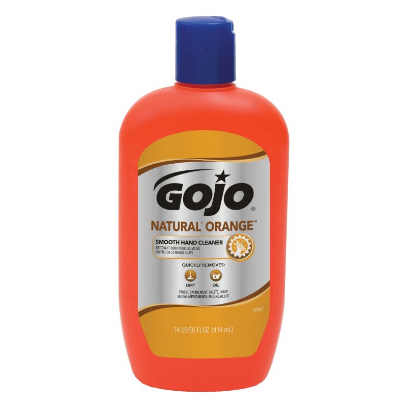 Gojo 0947-12 Hand Cleaner, Liquid, Citrus, 14 oz, Squeeze Bottle
