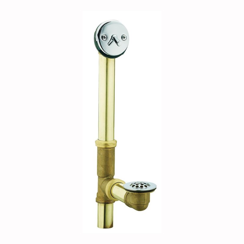 Moen 90410 Tub Drain, Brass, Chrome, For: 14 in and 16 in Tubs