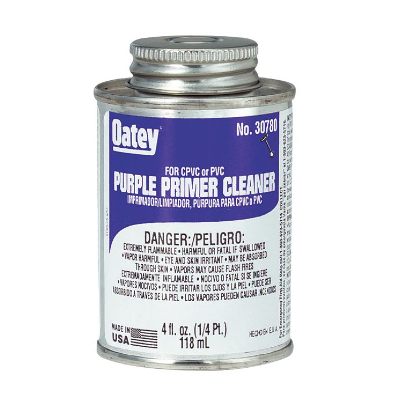 Oatey Purple Pipe and Fitting Primer/Cleaner for PVC/CPVC 4 Oz., Purple Tinted