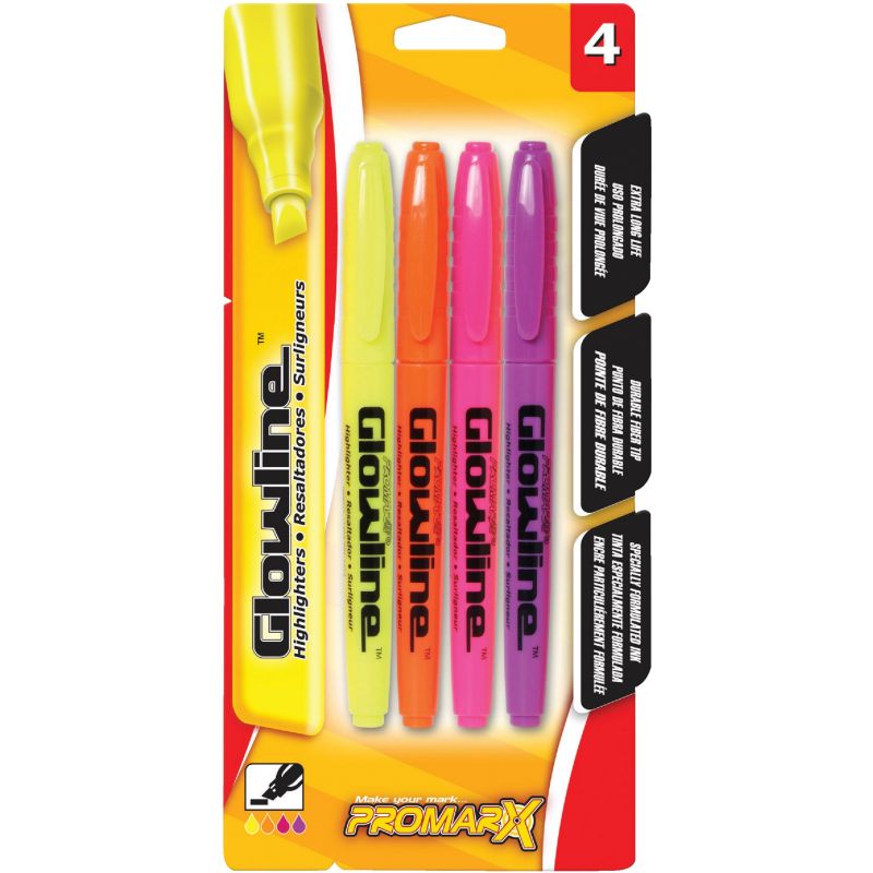 ProMarx Glowline Pen Style Highlighter Assorted (Pack of 12)