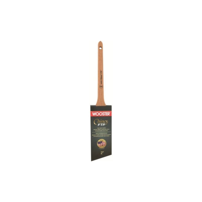 Wooster 4424-2 Paint Brush, 2 in W, 2-7/16 in L Bristle, Synthetic Fabric Bristle, Sash Handle White