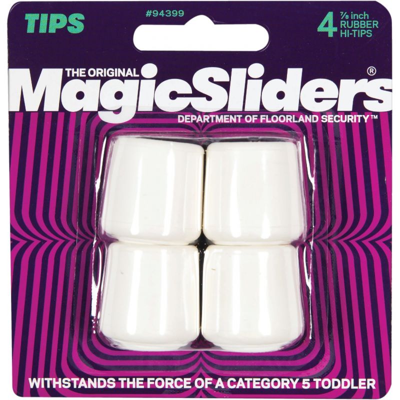 Magic Sliders Rubber Leg Tip 7/8 In., White