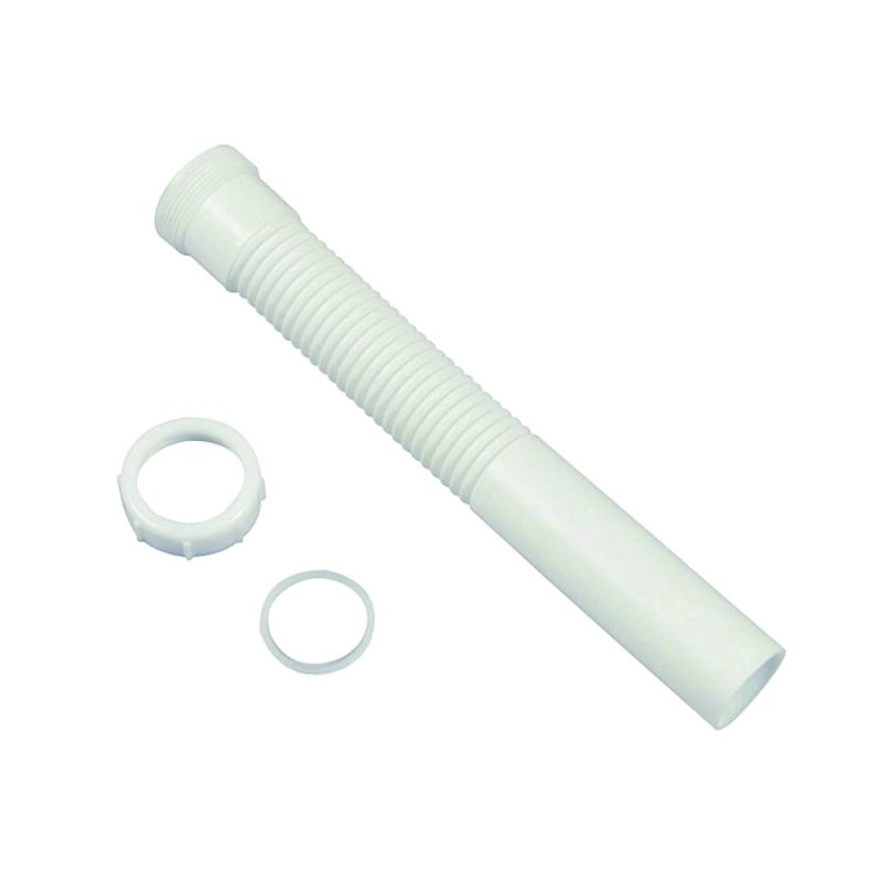 Danco 51069 Tailpiece Pipe Extension, 1-1/2 x 11-1/2 in, Slip-Joint, White White