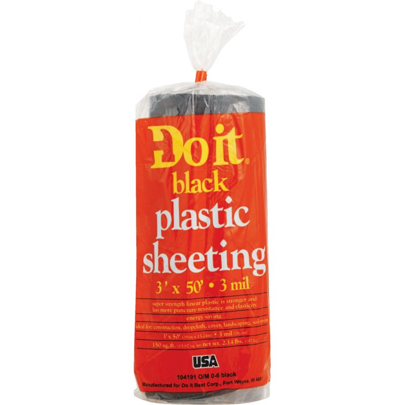 Do it Plastic Sheeting 3 Ft.x 50 Ft., Black