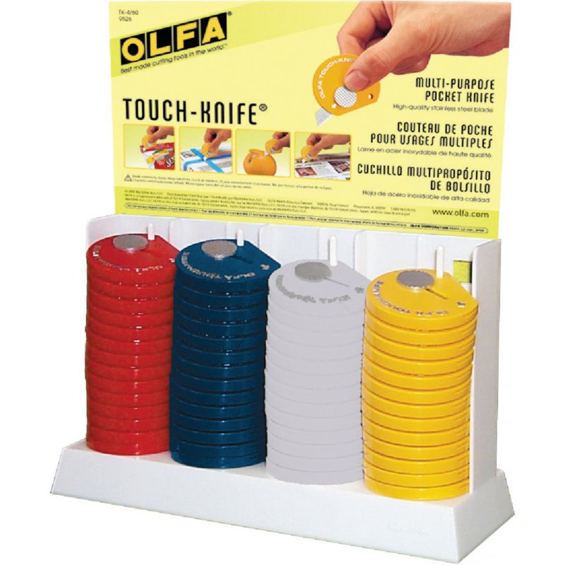 Olfa Multi-Purpose Touch Utility Knife Display Assorted (Pack of 60)