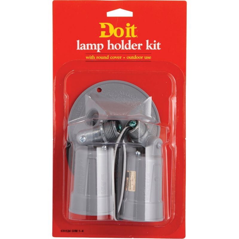Bell Weatherproof Outdoor Lampholder With Cover Gray, Round