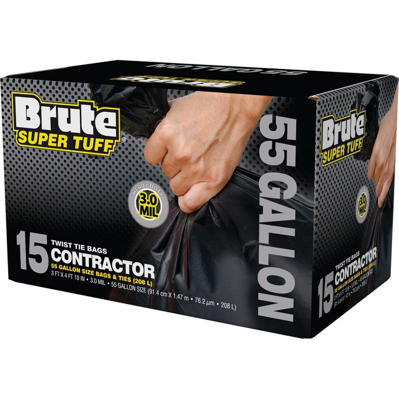 Brute Super Tuff Contractor Trash Bag 55 Gal., Black