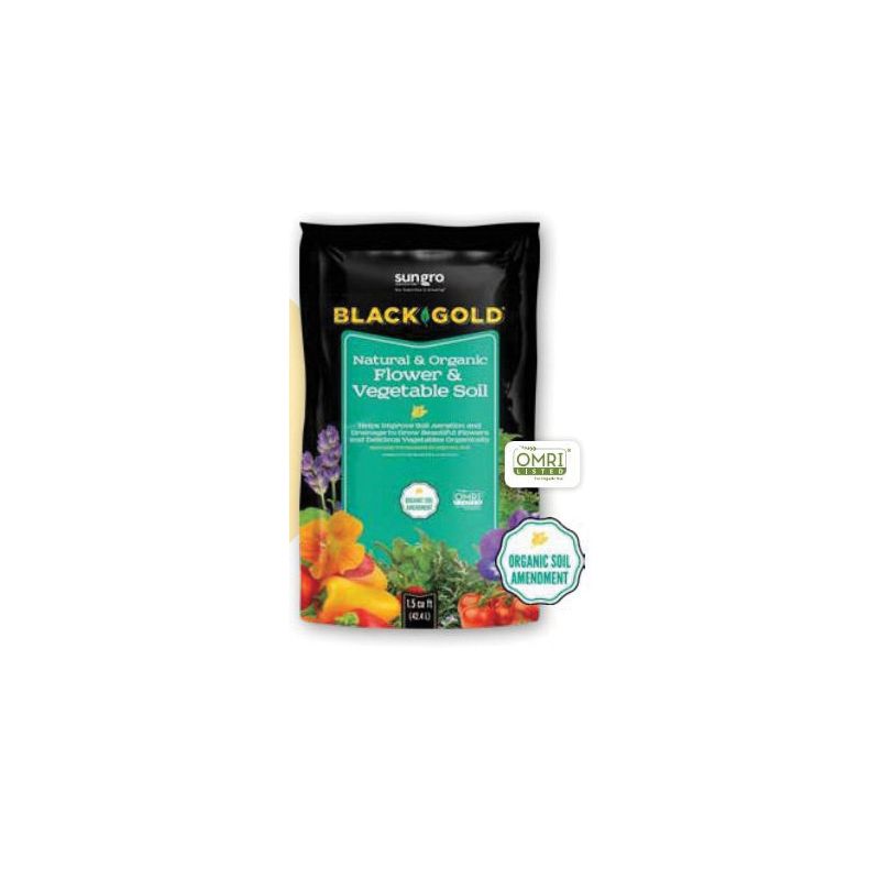 Black Gold 1423003.CFL1.5P Flower and Vegetable Soil, 1.5 cu-ft Coverage Area, 1.5 cu-ft