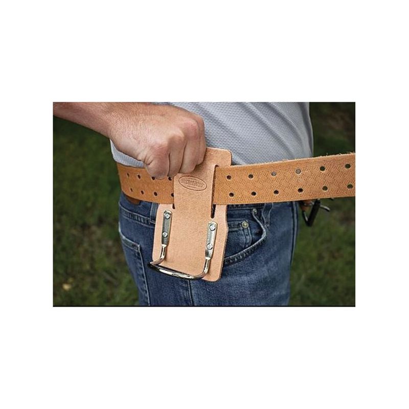 Bucket Boss Classic Leather Series 55128 Hammer Holder, Leather/Metal/Steel, For: 2 in W Work Belts