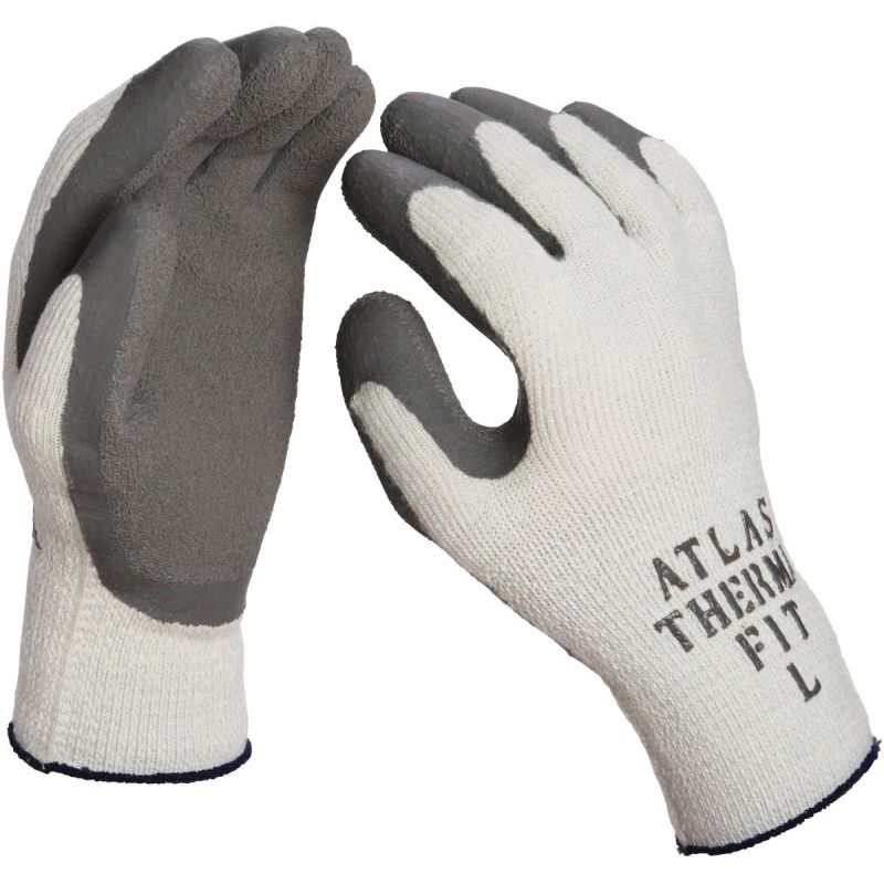 Atlas Therma-Fit Latex-Dipped Knit Winter Glove L, Green &amp; White