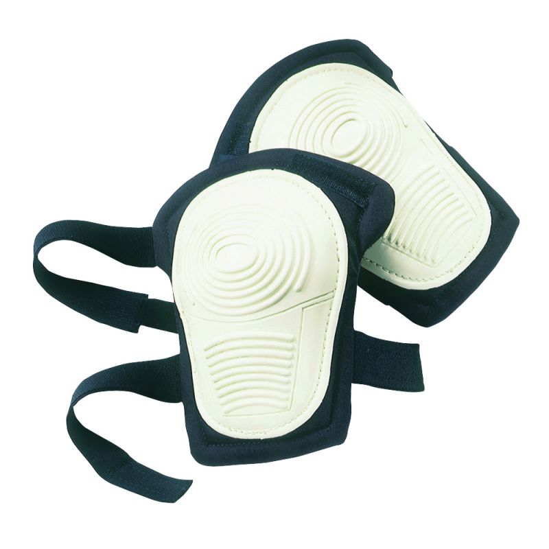 CLC V234 Non-Skid Swivel Knee Pad, TPR Cap, EVA Foam Pad, Hook and Loop Closure Black/White