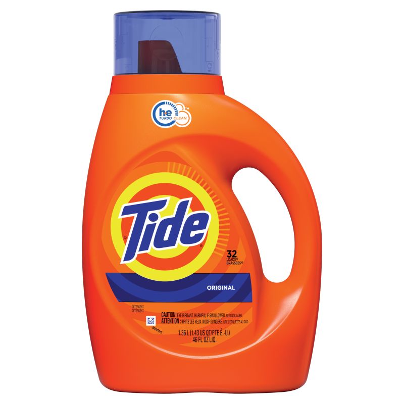 Tide 80762760 High-Efficiency Laundry Detergent, 42 fl-oz, Bottle, Liquid, Original Blue (Pack of 6)