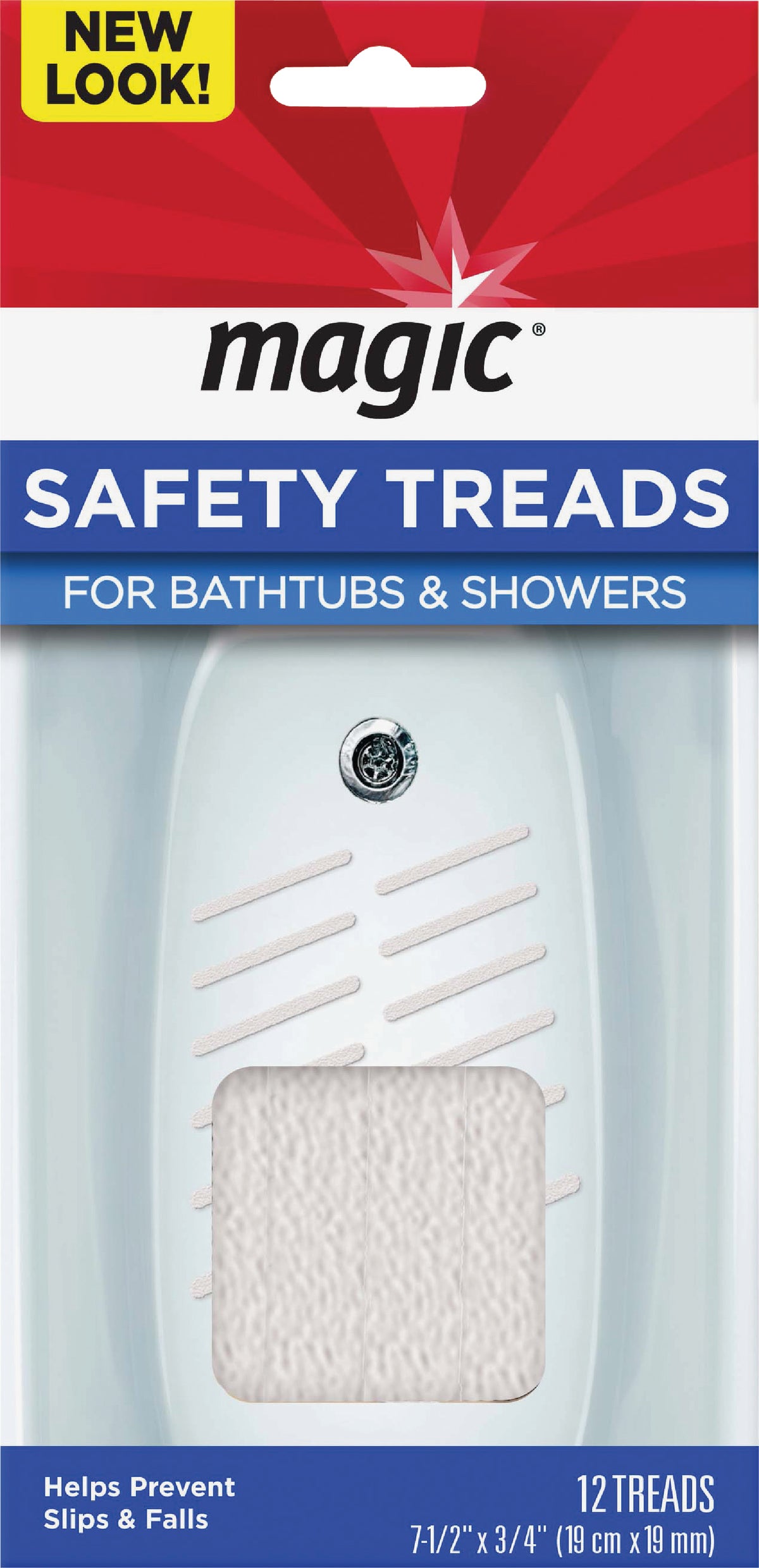 Helps Prevent Slips and Falls 12 Treads Weiman 3008 Magic Shower/Bathtub Safety Treads