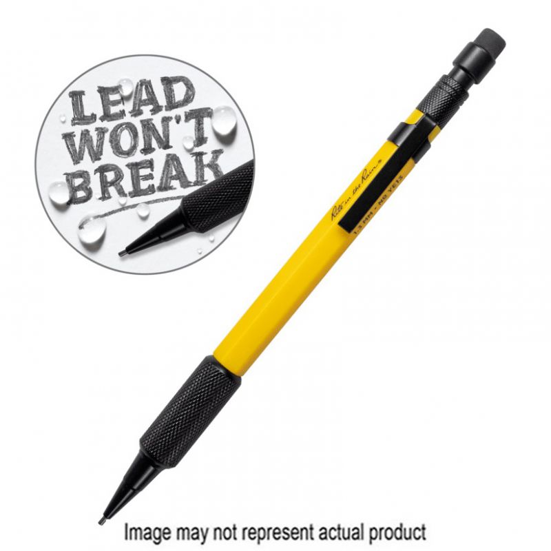 Rite in the Rain YE13 Mechanical Clicker Pencil, 1.3 x 120 mm Lead, 2B Lead, Dark Lead, ABS Barrel, 6 in L (Pack of 6)
