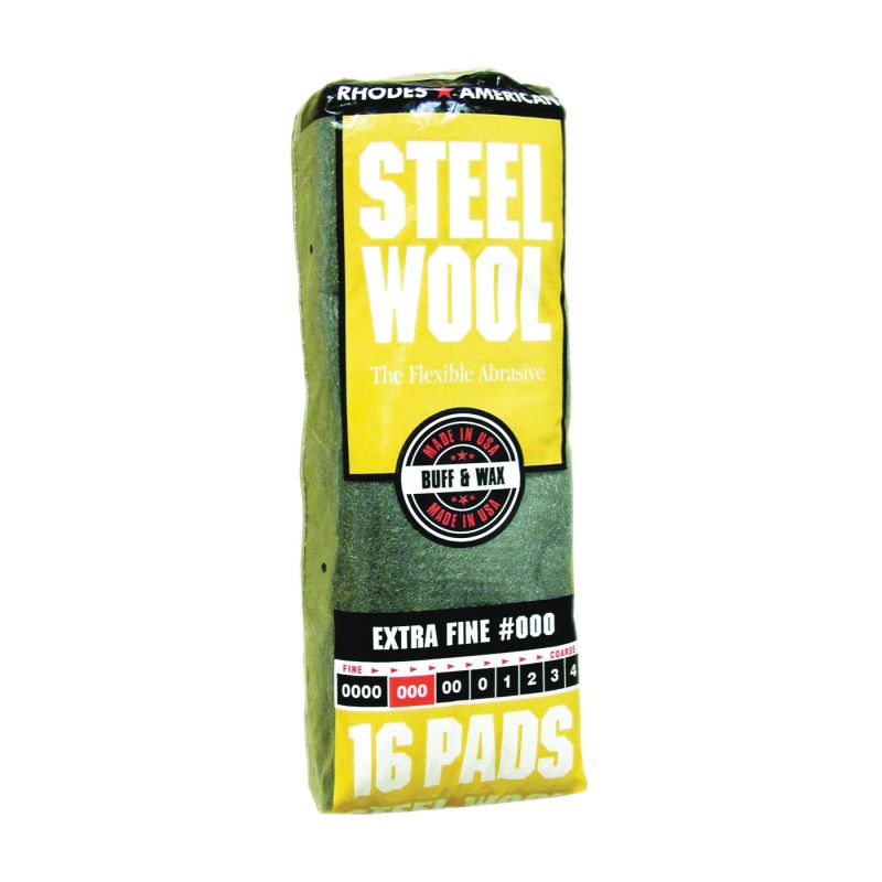 Homax 106601-06 Steel Wool, #000 Grit, Extra Fine, Gray Gray