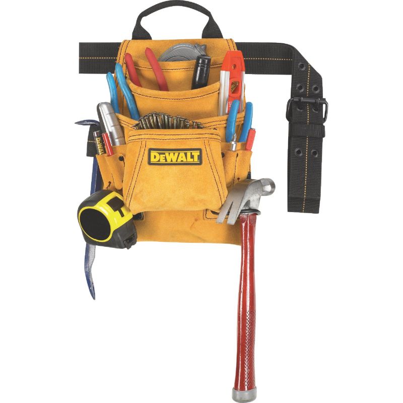 DeWalt 10-Pocket Suede Carpenter&#039;s Nail &amp; Tool Bag Yellow