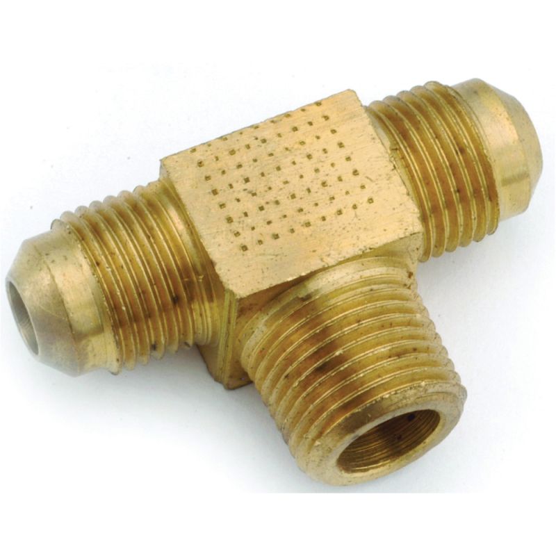 Anderson Metals 754045-0606 Tee, 3/8 in, Flare x Flare x MPT, Brass