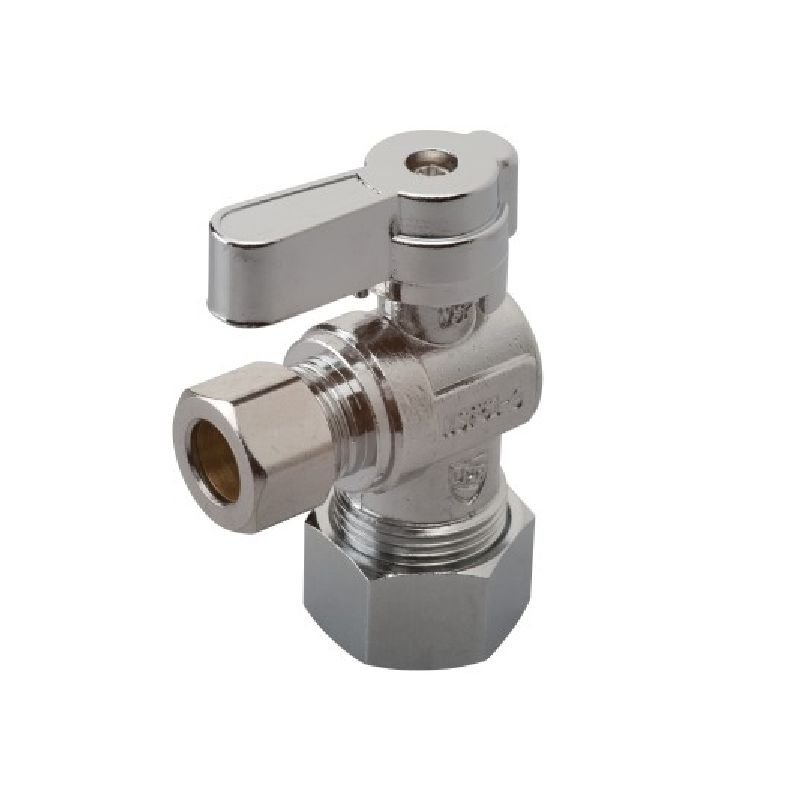 Moen M-Line Series M4601PB Angled Ball Shut-Off Valve, 3/8 x 5/8 in Connection, Compression, Brass Body