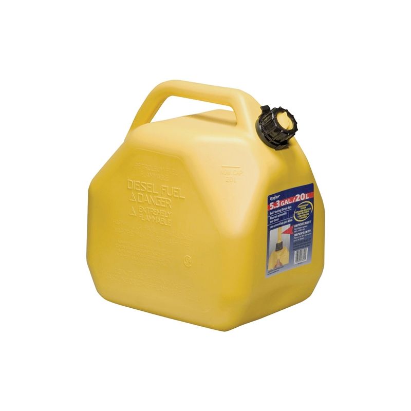 Scepter 07649 Gas Can, 5.3 gal Capacity, Polyethylene, Yellow 5.3 Gal, Yellow