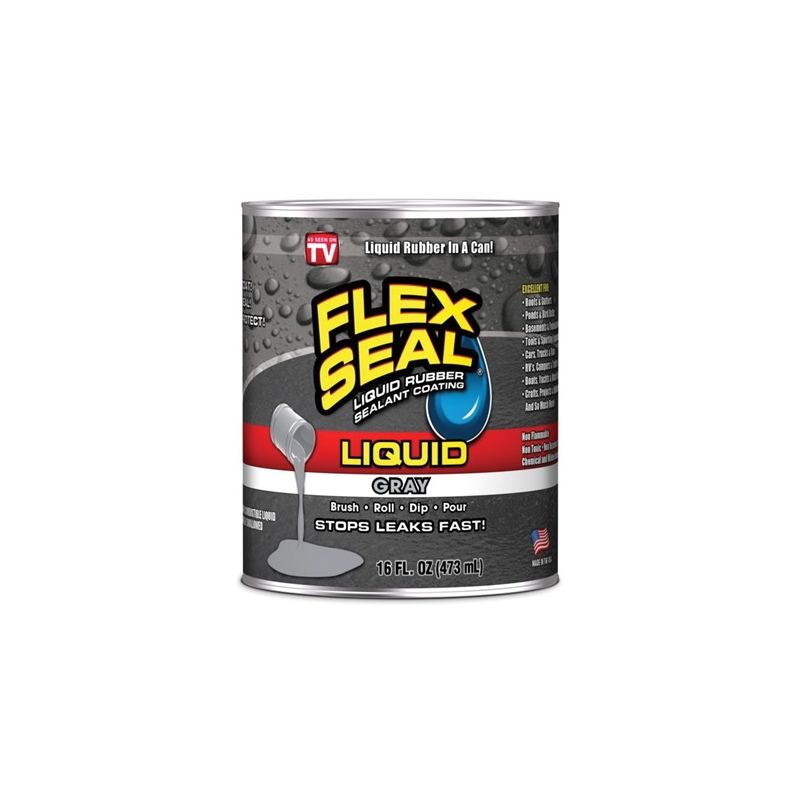 Flex Seal LFSGRYR16 Rubberized Coating, Gray, 16 oz, Can Gray