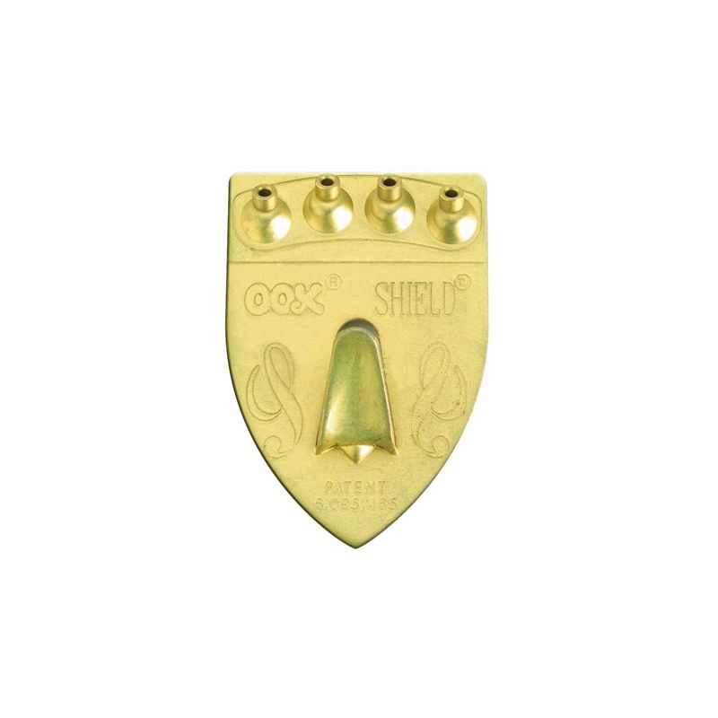 OOK 55007 Shield Hanger, 100 lb, Steel, Brass, Gold Gold
