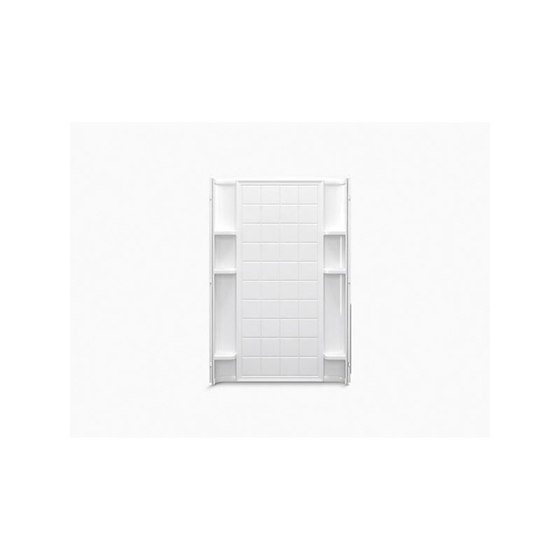 Sterling Ensemble 72122100-0 Shower Back Wall, 72-1/2 in L, 48 in W, Vikrell, High-Gloss, Alcove Installation, White White