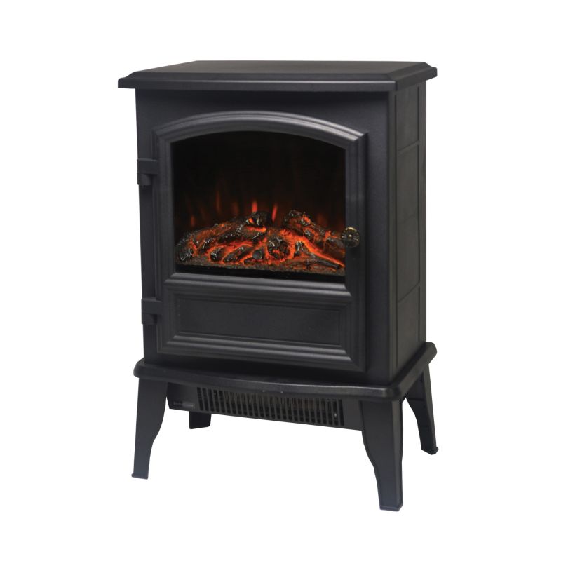 PowerZone FP202-SPA Electric Fireplace Heater, 14-5/8 in W, 9-7/8 in D, 21-3/4 in H, 120 V, Plastic/Metal, Black Black