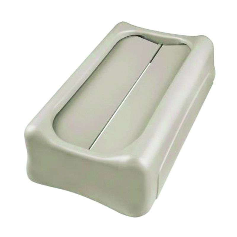 Rubbermaid FG267360BEIG Swing Lid, 23 gal, Plastic, Beige, For: 15-7/8 and 23 gal Slim Jim Containers 23 Gal, Beige