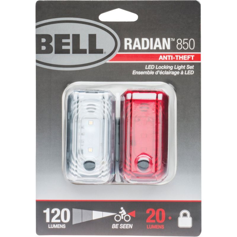 Bell Sports Radian LED Bicycle Light Set Head Light: White/Tail Light: Red