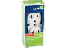 Leviton Shallow Commercial Grade Duplex Outlet White, 20