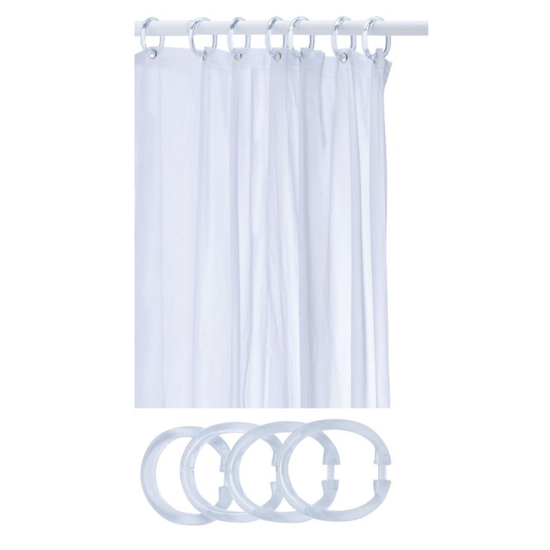 Zenith Shower Curtain &amp; Ring Set Frosted