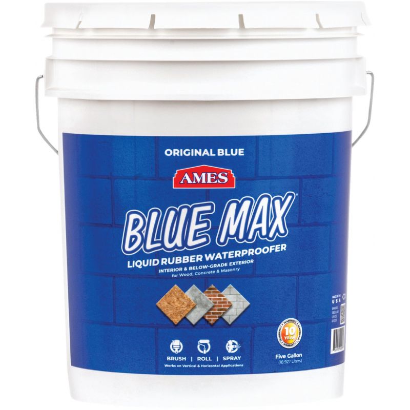 Ames Blue Max Liquid Rubber Membrane Waterproofing Coating 5 Gal., Blue