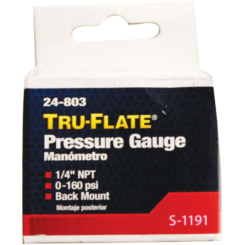 Tru-Flate Air Line Pressure Gauge