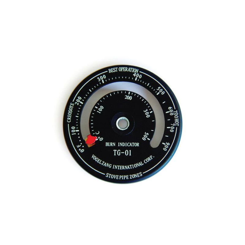 US STOVE TG-01 Temperature Gauge with Magnet, 0 to 500 deg C, Analog Display Black