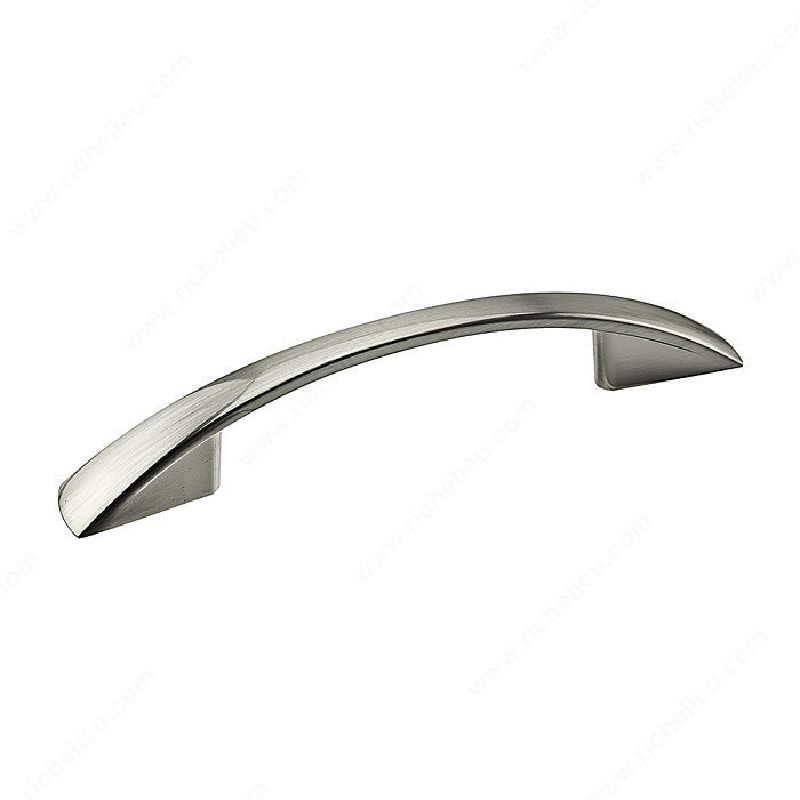 Richelieu BP82176195 Cabinet Pull, 4-21/32 in L Handle, 9/16 in H Handle, 15/16 in Projection, Metal, Brushed Nickel Contemporary